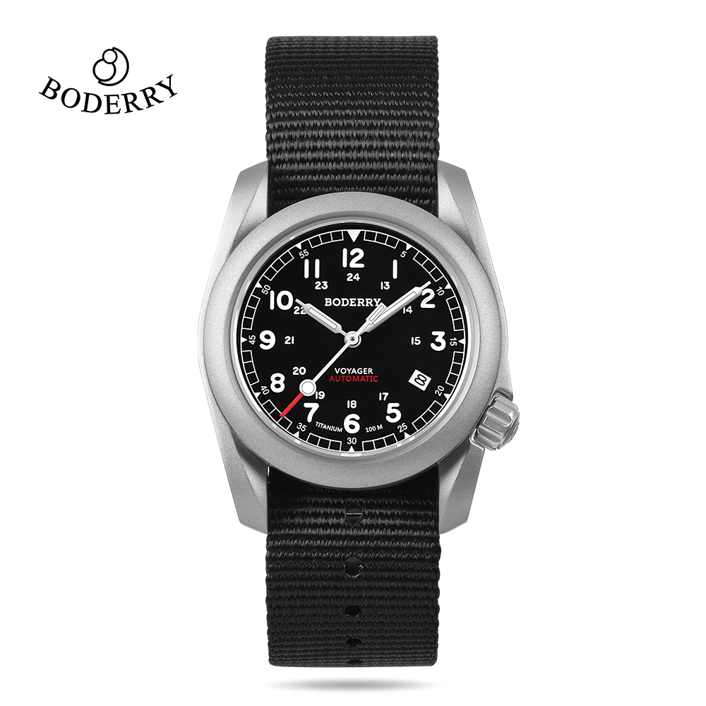 Field Watch Titanium 100M Sapphire - BODERRY Herenhorloge Titanium Automatisch Voor TMI