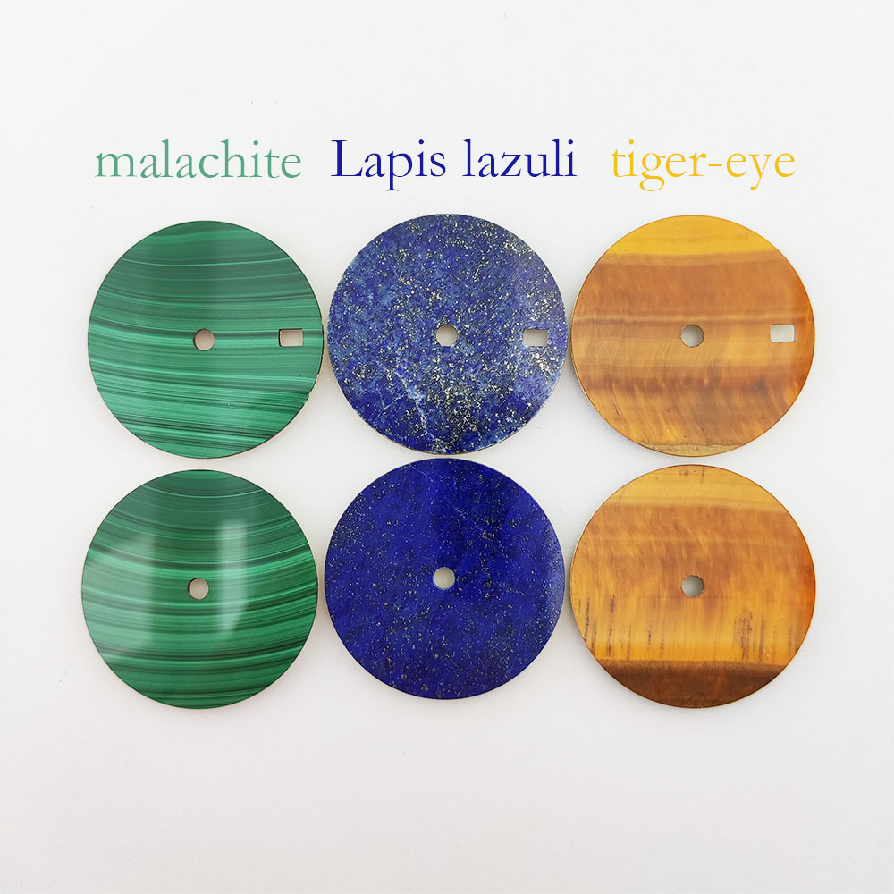 Watch Dial Custom Sterile 28.5Mm - Natuurlijke Malachiet tijgeroog Lapis Lazuli NH35