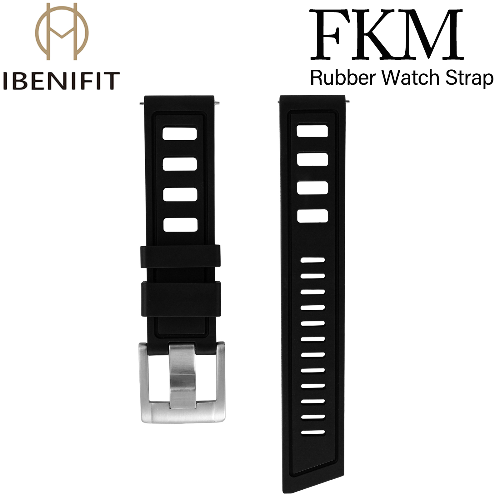Fkm Rubber Dive Watch Strap 20Mm - Premium kwaliteit FKM rubberen horlogeband 20