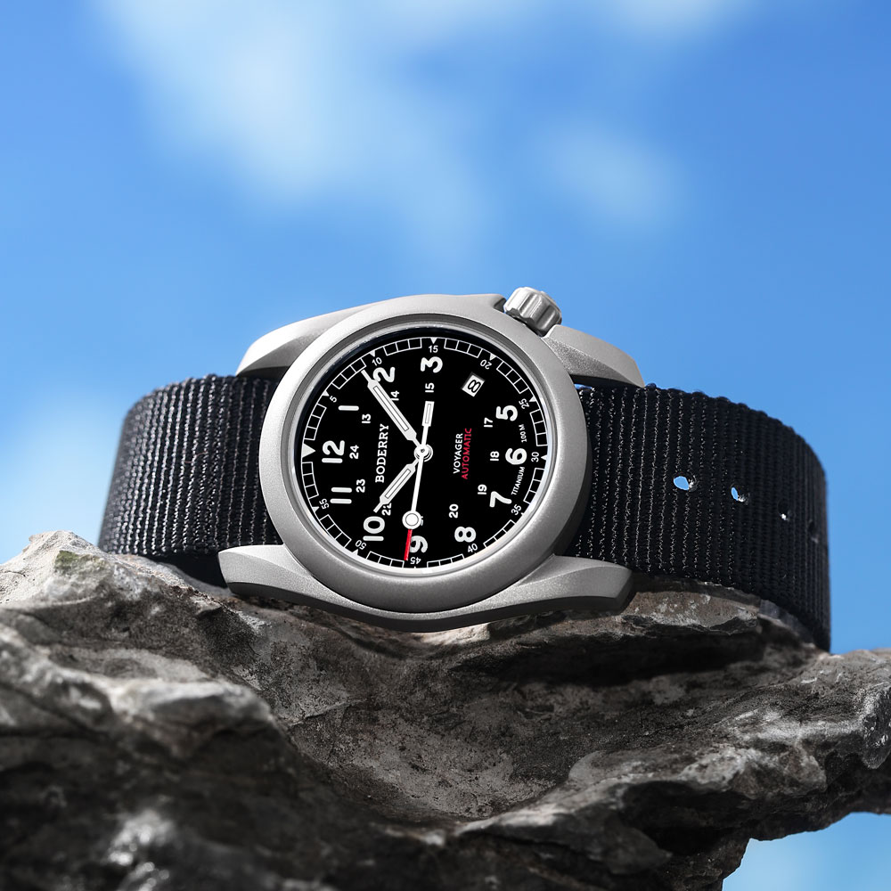 Field Watch Titanium 100M Sapphire - Boderry Field Watch VOYAGER Herenhorloges 100M