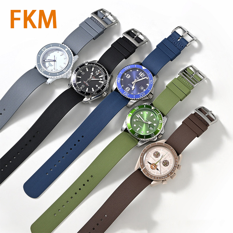 Fkm Rubber Dive Watch Strap 20Mm - 20mm 21mm 22mm Fluor Rubberen Band