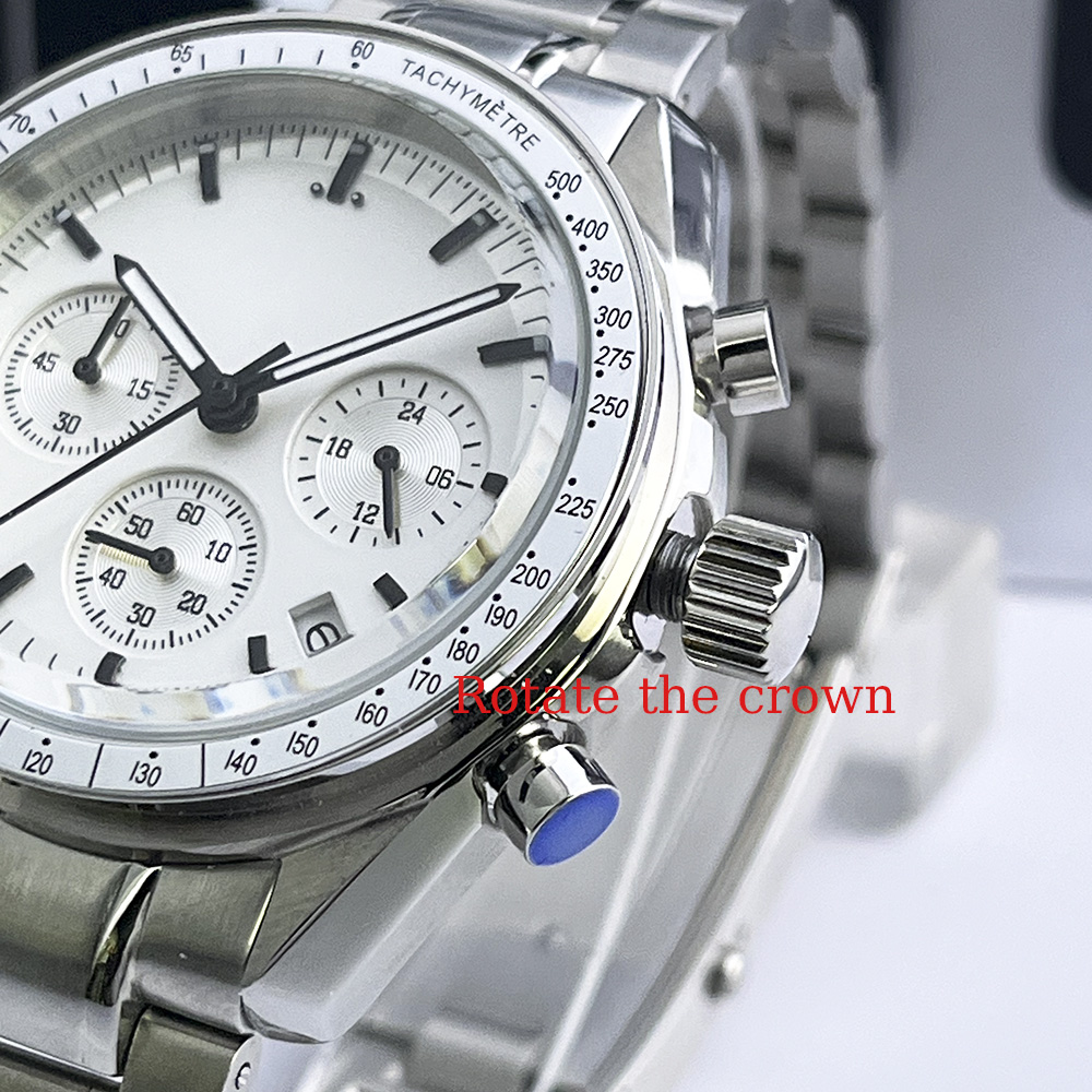 Watch Crown Screw Down Replacement - 40MM herenhorloge met quartz-uurwerk, waterbestendig, model