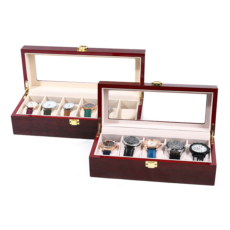 Watch Display Case Glass Top 12 Slots - Luxe 2/3/5/6/10/12 Slots Horloge Box Organizer