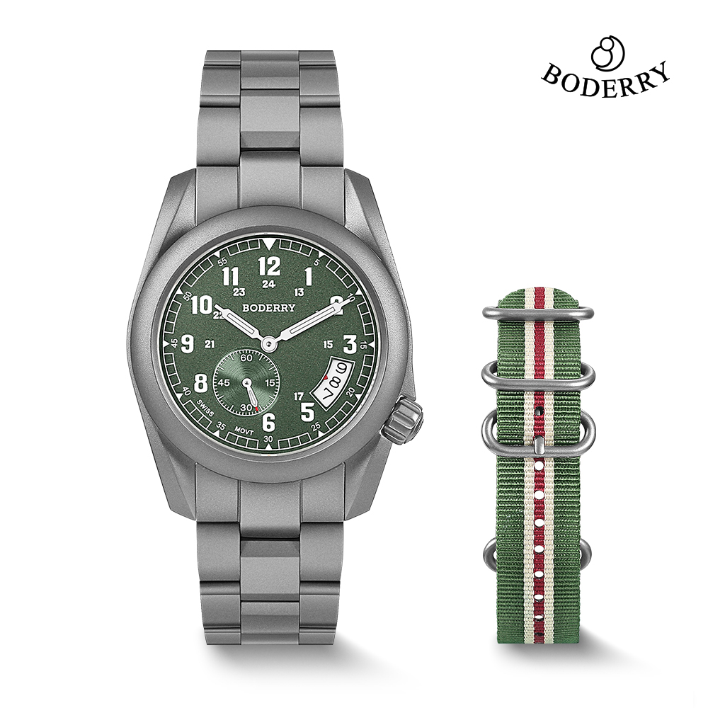 Field Watch Titanium 100M Sapphire - Boderry VOYAGER 38 veldhorloge met quartz