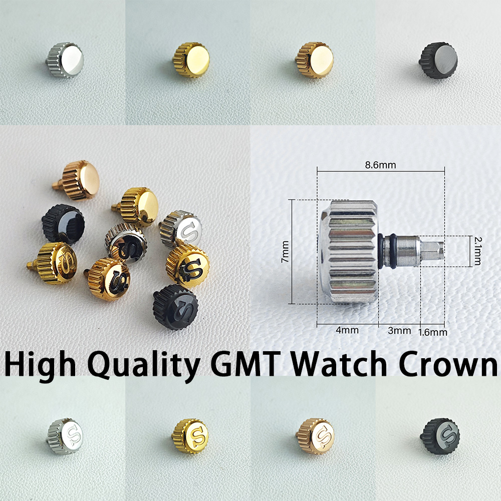 Watch Crown Screw Down Replacement - GMT horlogekast vervangende schroefkroon gegraveerd S-teken