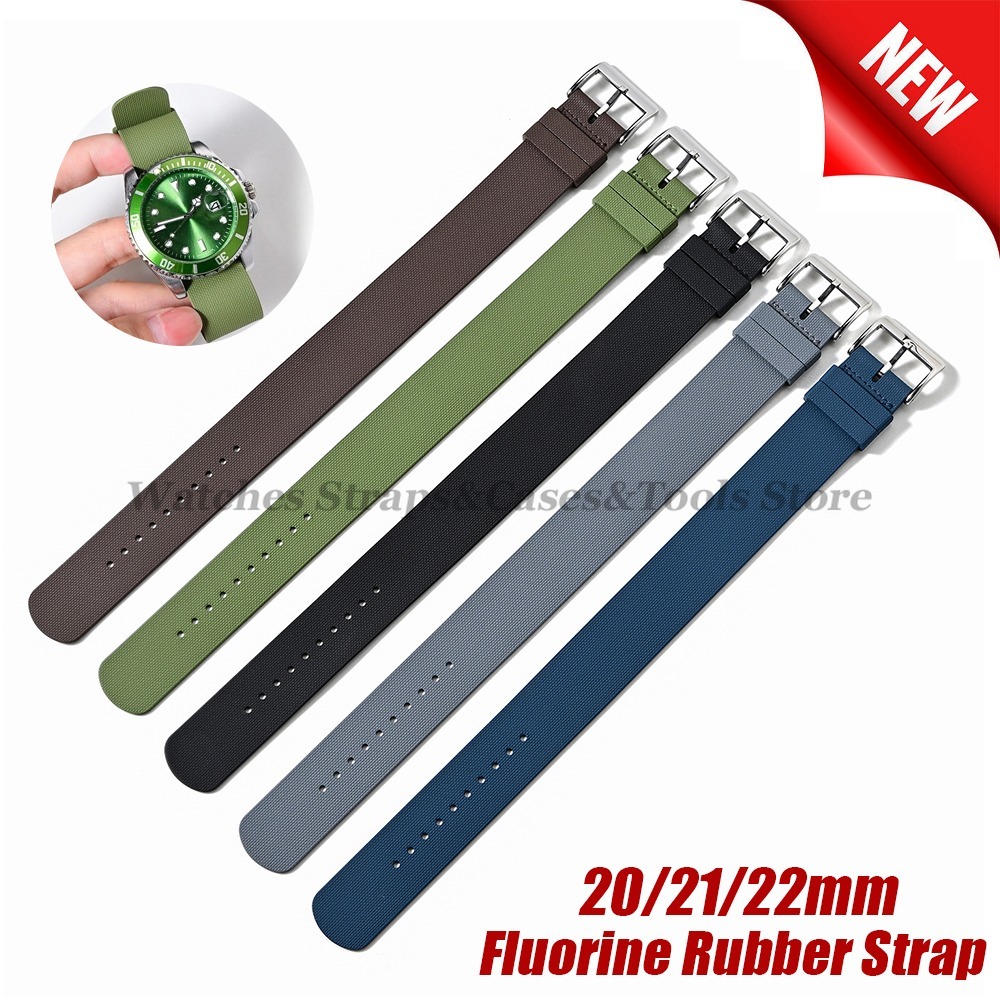 Fkm Rubber Dive Watch Strap 20Mm - Nieuwe Sport Mode FKM Fluororubber Horlogeband