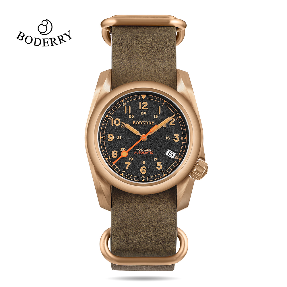 Field Watch Titanium 100M Sapphire - Boderry Field Horloges Bronzen Kast Automatisch