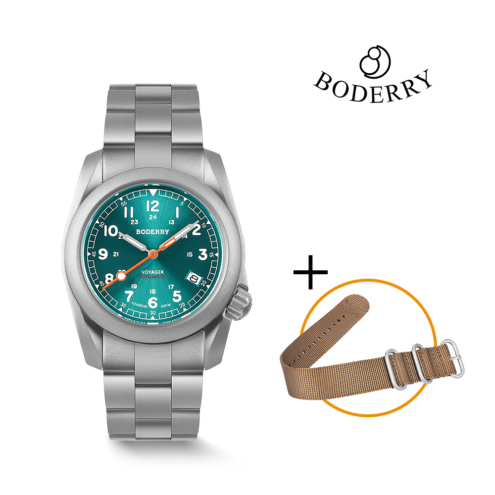 Field Watch Titanium 100M Sapphire - Boderry Field Watches Titanium Automatisch Duikhorloge
