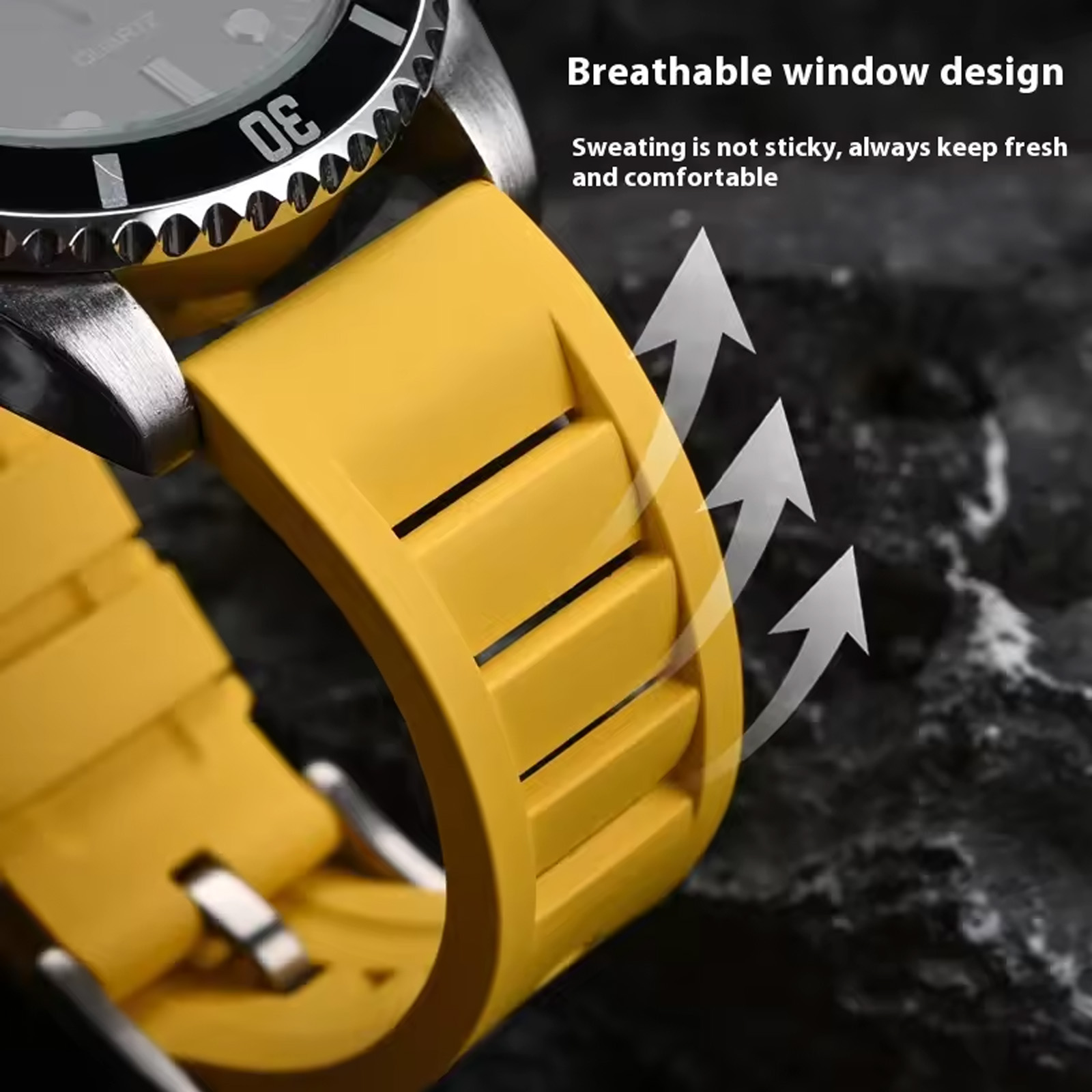 Premium Grade Fluor Rubber Hor - Fkm Rubber Dive Watch Strap 20Mm recensie en prijs