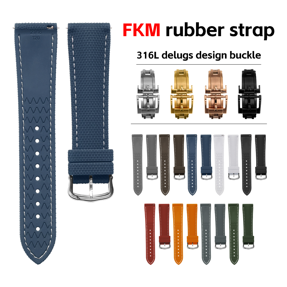 FKM rubberen horlogeband met z - Fkm Rubber Dive Watch Strap 20Mm recensie en prijs