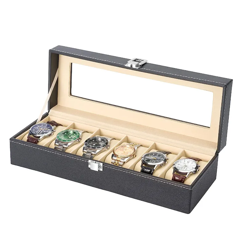 2/3/6/10/12 Slot PU Lederen Ho - Watch Display Case Glass Top 12 Slots recensie en prijs