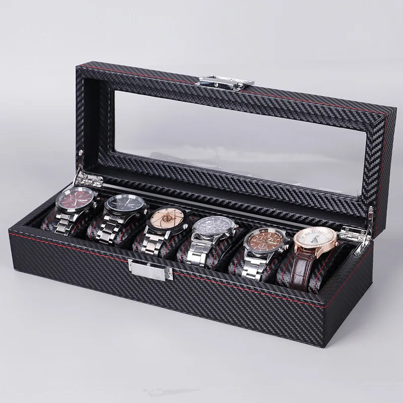Horlogedoos 6/10/12 PU-leer Di - Watch Display Case Glass Top 12 Slots recensie en prijs