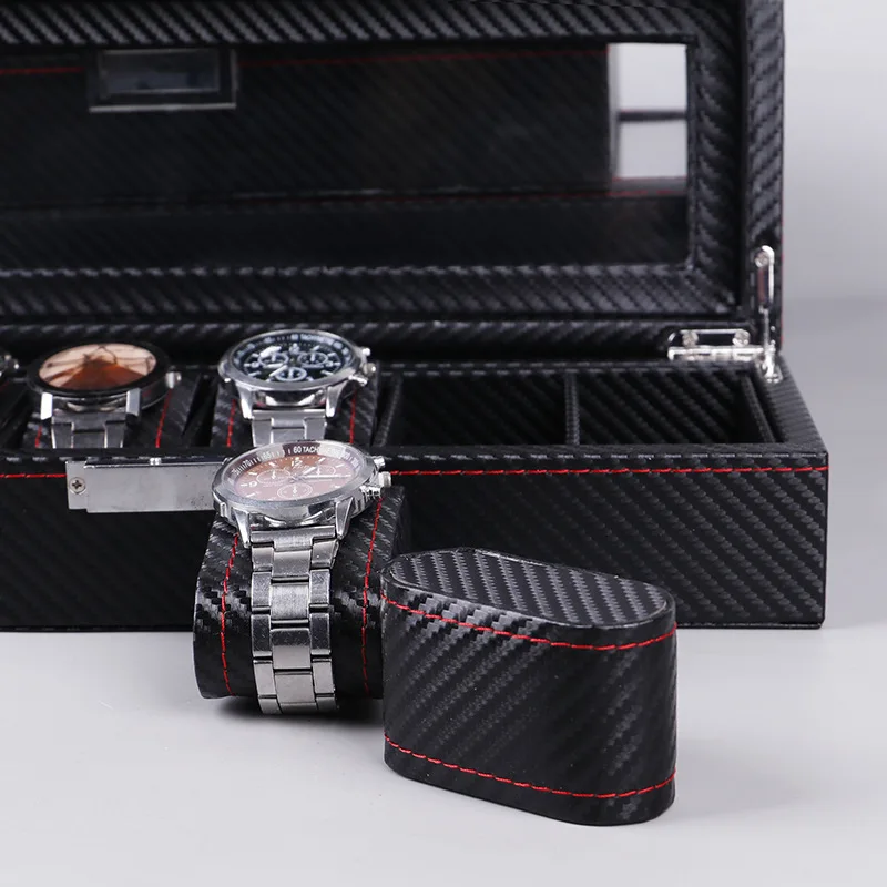 Horlogedoos 6/10/12 PU-leer Di - Watch Display Case Glass Top 12 Slots recensie en prijs
