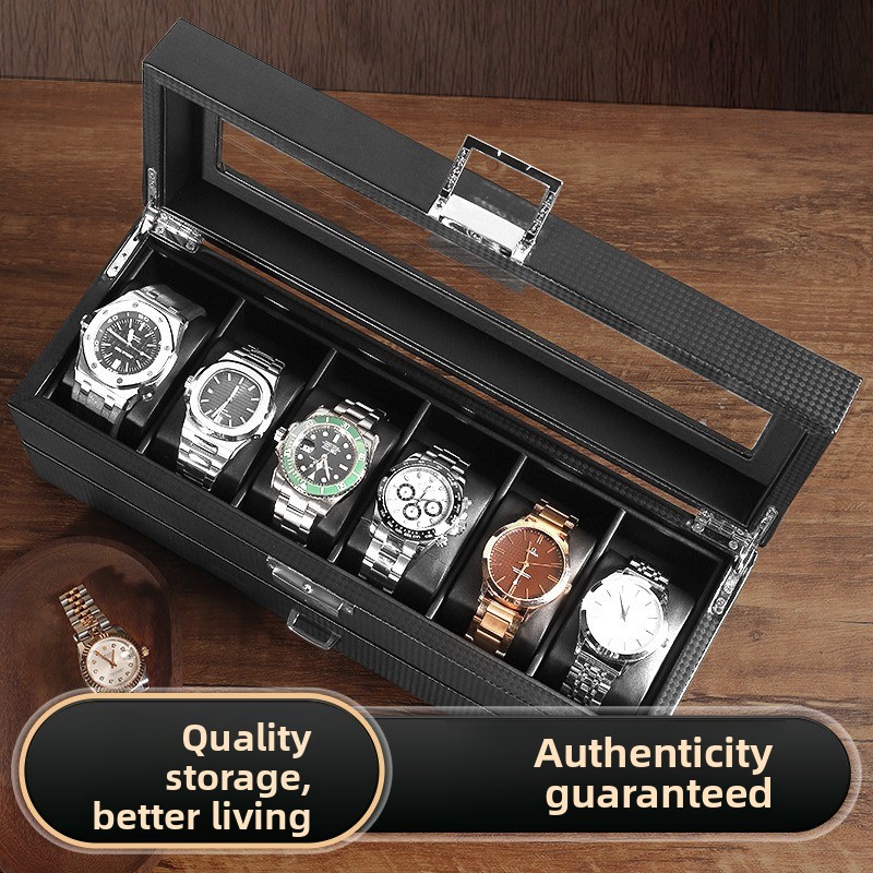 Hete Aanbieding PU Lederen Dis - Watch Display Case Glass Top 12 Slots recensie en prijs