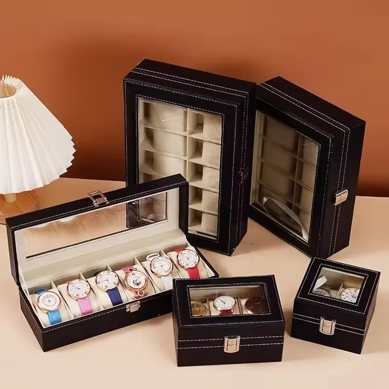 2/3/6/10/12 Slot PU Lederen Ho - Watch Display Case Glass Top 12 Slots recensie en prijs