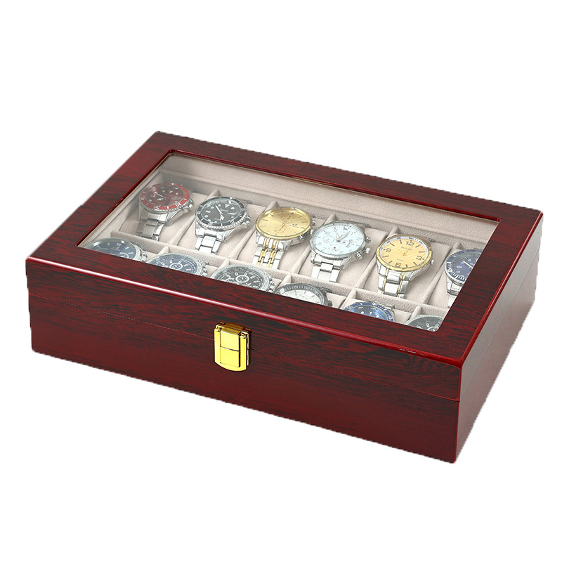 Houten 2/3/5/6/10/12 Slots Hor - Watch Display Case Glass Top 12 Slots recensie en prijs