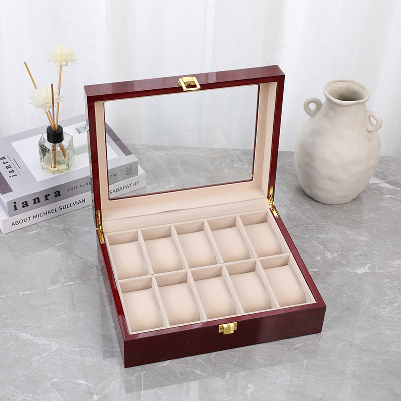 Houten 2/3/5/6/10/12 Slots Hor - Watch Display Case Glass Top 12 Slots recensie en prijs